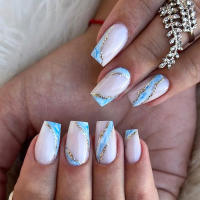 24Pcs Uñas Postizas De Ballet Blancas Con Gradiente Full Cover Art Nails Presión En Uñas Artificiales Acrílicas Removibles Para Fiesta - details 9