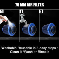 Filtro De Aire Para Coche 3 Pulgadas Kit De Admisión De Alta Fluidez Protector De Motor Universal Accesorios De Auto Mesh Cone 76MM - details 10