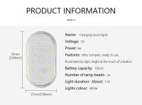 Lámpara De Lectura LED Para Coche SEAMETAL Con Sensor De Toque De Dedo Carga USB 6 Luces Para Iluminación Interior Universal Color Cambiable Material ABS - details 9