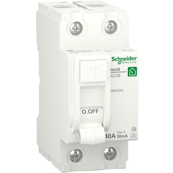 Schneider R9R35240 - Interruptor Diferencial 2P 40A 30MA -A- CLASE A, RCCB - Resi 9, 230V, Tipo A, 50/60 Hz, Sensibildad 30MA, Norma EN/IEC 61008-2-1 CE