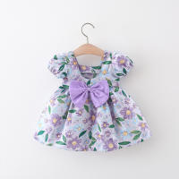 Vestido De Verano Para Bebé Niña Con Estampado De Amor Y Lazo En Algodón Vestido De Fiesta Con Mangas Flounce Estilo Coreano - details 14