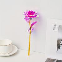 10pcs Flores Artificiales De Rosa De Aleación Dorada Para Decoración De Fiesta Y Amor Flores Simuladas Para Arreglo Floral - details 4