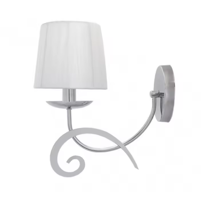 FABRILAMP Aplique Luxor 1xe14 Cromo Pant. Blanca 31x15x28 Cm - Diseño Elegante - 1