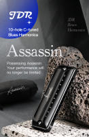 Harmonica JDR Ninja Clave De C Blues Mini Harpa 10 Agujeros 20 Notas Musical Con Estuche Para Adultos Y Niños Principiantes Profesionales - details 0