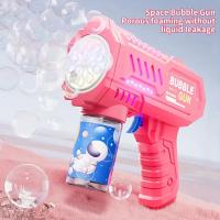 Pistola De Burbujas Para Niños Con 10 Agujeros Máquina De Jabón Automática Para Exterior Juguetes De Verano Seguros Para Edades 0-12 Años - details 4