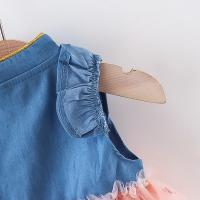 Vestido De Verano Para Niñas 0-3 Años Con Manga Volante Pequeño Y Lazo Estilo Cowgirl Polka Dot Colorido Vestido De Princesa Dulce - details 8