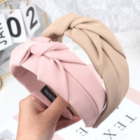 Nueva Moda Headband Para Mujer Color Sólido Ancha Con Nudo Lateral Turban Casual Accesorio De Cabello Para Adultos - details 7