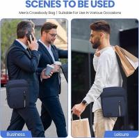 Bolso Hombre Bandoleras Hombre with Múltiples Bolsos Bolso Bandolera Hombre Casual Bolsos Hombre para Negocios Uso Diario Viajes(19*9*24cm) - details 3