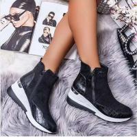 Botas Altas De Verano a Otoño Para Mujer Con Plataforma Y Tacón Ancho Talla Grande Zapatillas Modernas De Material PU Y Goma - details 3
