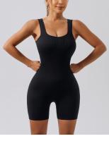 Traje De Yoga De Mujer En Nylon Sin Costuras Ni Encajes Estilo Europeo Y Americano Con Shorts Y Justa Para Fitness Y Gimnasio - details 15