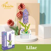 Bloques De Construcción Eterna Para Jardín Bouquet Potted Con Saffron Lilac Gardenia Juguetes De Montaje DIY Para Niños Regalos De Vacaciones - details 11