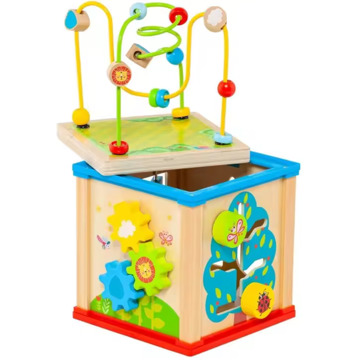 MOLTO  Cubo de Actividades de Madera Molto  con 5 Piezas y Distintos Puzzles  Juguetes Sensoriales para Bebes  Juguetes Educativos para Niños  24 Meses (23279) - 1