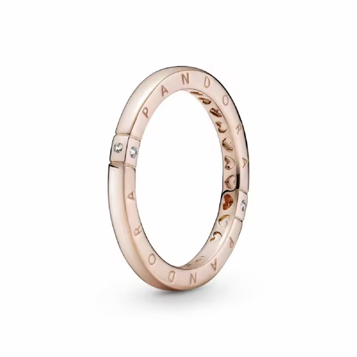 Anillo Pandora Rose Logotipo & Corazones - 1