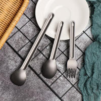 Cuchara De Titanio Portátil Para Camping Y Senderismo Con Mango Largo Accesorios De Picnic Ecológicos Utensilios De Cocina Para Al Aire Libre - details 8