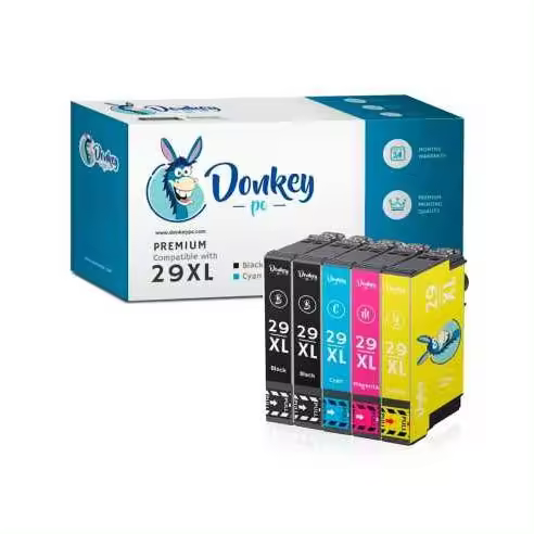 Donkey pc 29XL Cartuchos de Tinta 29 XL Compatibles con Epson (2Negro 1Cian 1Magenta 1Amarillo) - 1