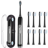 Cepillo De Dientes Eléctrico Sonic Recargable USB Impermeable Portátil Para Viajes Con 8 Cabezas De Repuesto Para Adultos Modos De Limpieza Profunda Placa Eliminación Blanqueamiento Masaje Tiempo De Cepillado - details 1