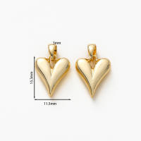 4pcs Colgante De Corazón De Amor Sólido En Oro 14K 18K Con Anillo De Salto Para Suministros De Joyería DIY Accesorios De Joyería - details 20