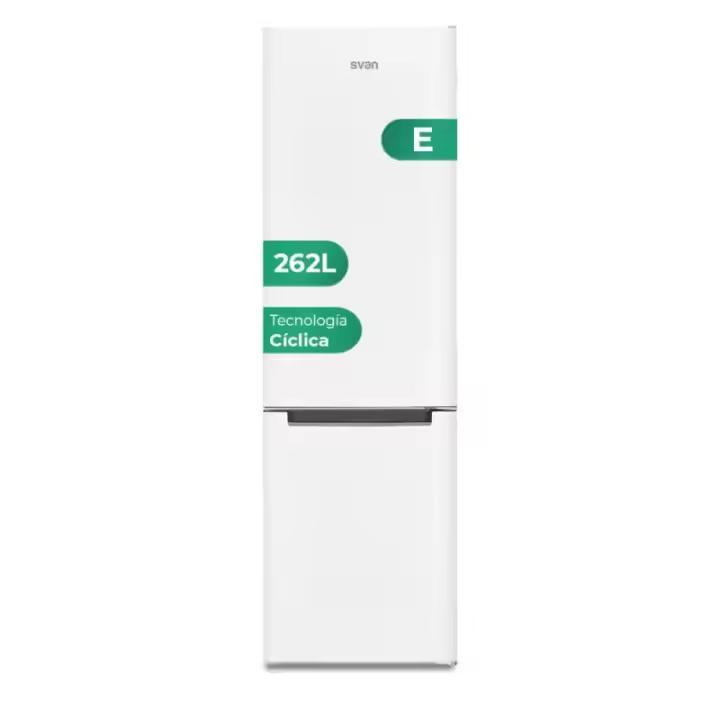 Frigo Combi SVAN SC185502E Alto 180cm x 55cm Clase E Blanco  | 262 L, Cajón para verduras, Puerta reversible - 1