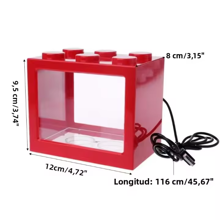 Pequeño Acuario Con Lámpara LED Iluminada Pequeño Tanque De Peces Jaula De Algas Marinas Mini Acuario Para Decoración De Escritorio - 1