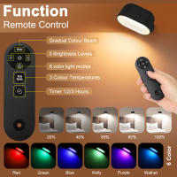 Luz De Pared Remotamente Controlada RGB Cambio De Color Toque Rotación De 360 Grados Luz Nocturna Para El Borde Del Cama Dormitorio - details 2