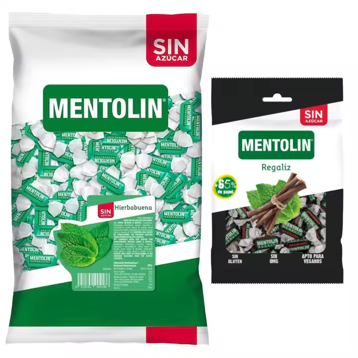 Mentolín caramelos garganta hierbabuena s/a bolsa 1kg y de regalo regaliz s/a bolsa 100g - 1