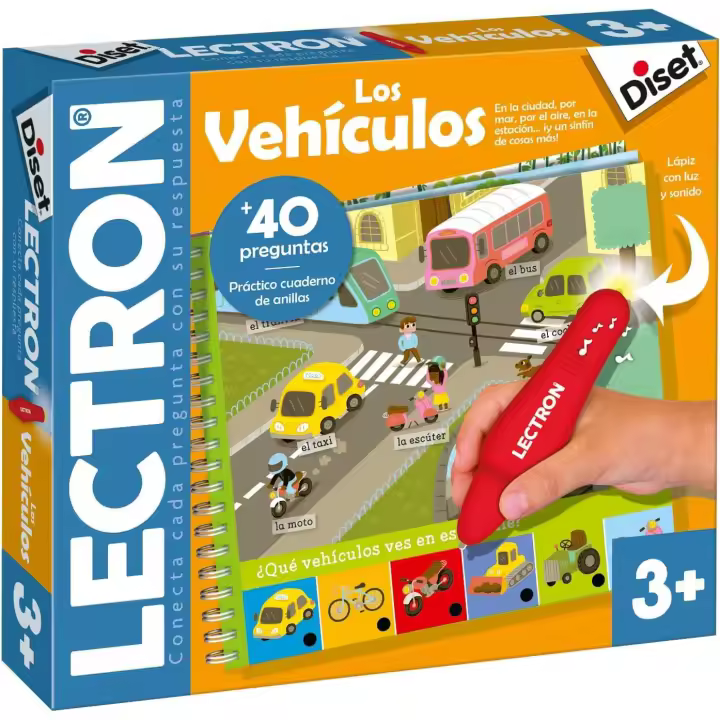 Diset Lectron Los Vehículos niños Español-Juego Educativo Partir de 3 años, Multicolor, 24x21,5x4 (63897) - 1