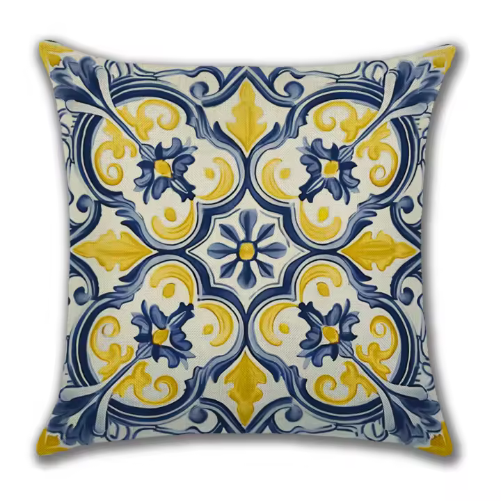 Juego de 4 fundas de almohada con diseño floral de 18 x 18 pulgadas, fundas de cojín cuadradas decorativas de verano de 45 x 45 cm, fundas de cojín con flores de colores para sofá - 1