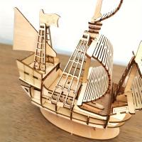 Puzzle 3D De Madera DIY Juguete Mecánico De Armar Modelo De Barco Juego De Construcción Regalo De Navidad Para Adultos - details 1