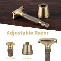 Afeitadora De Seguridad Clásica Ajustable De Lujo Con Diseño De Mariposa Para Hombres Afeitadora De Barbero Para Cara Cuerpo Y Axilas Material De Latón Y Aleación De Zinc - details 0