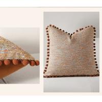 Fundas De Cojines Boho Verdes Con Pompon 30x50cm 45x45cm Textura De Terciopelo Decorativas Para Sofá Manta - details 8