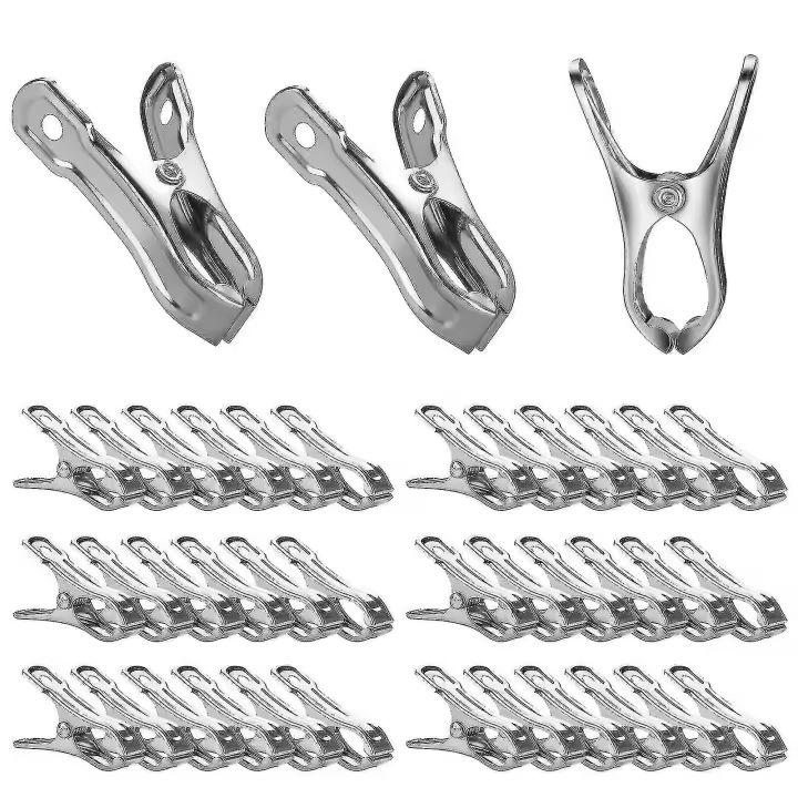 40 PCs clips de jardín, Abrazaderas de invernadero de acero inoxidable para trabajo pesado, Clips de invernadero para redes - 1