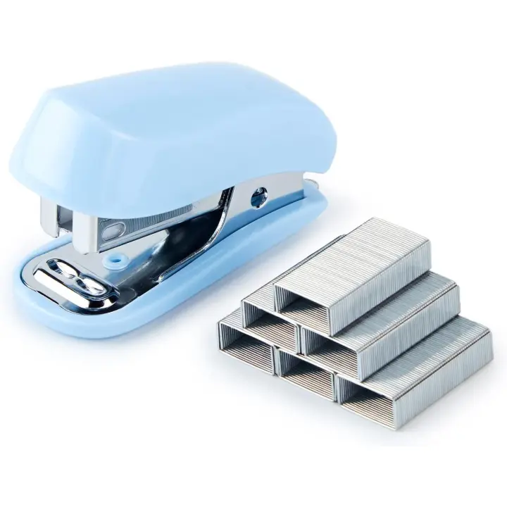 Grapadora, capacidad de 20 A 50 Hojas, Con grapas y juego de quitagrapas, grapadora de escritorio, grapadora de oficina (Azul, 20 Hojas) - 1