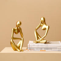 Thinker Statues and Sculptures, Resin Black Thinker Statue Ornaments, Abstract Style Sculptures, Housewarming Gifts, Housewarming Decorations, Living Room Dining Desk Decorations - details 2
