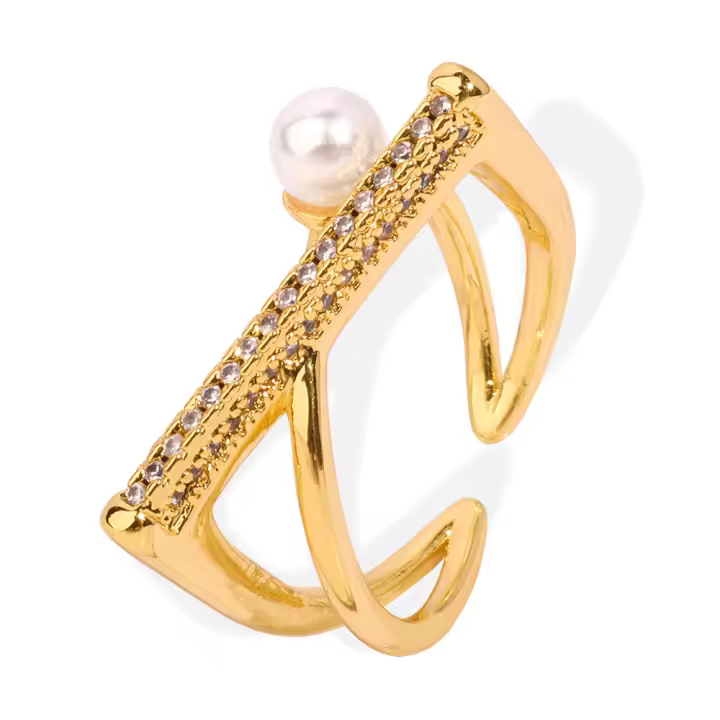 Nuevo Diseño anillo de circón Diseño irregular Mujer Chica Fashion FIESTA DE Bodas Novia Joyas de datos accesorios - 1