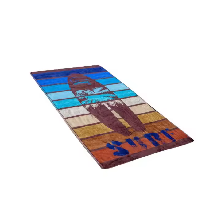 Toalla Velours Jacquard Surf 06527, 100% Algodón, Multicolor, Sun&Surf, 90x170 cm - 1