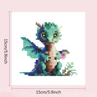 Huacan Nuevas Llegadas 12pcs Pintura De Diamante Dragón Mini Mosaico Animal Redondo Hecho a Mano Hobby Decoración De Pared - details 6