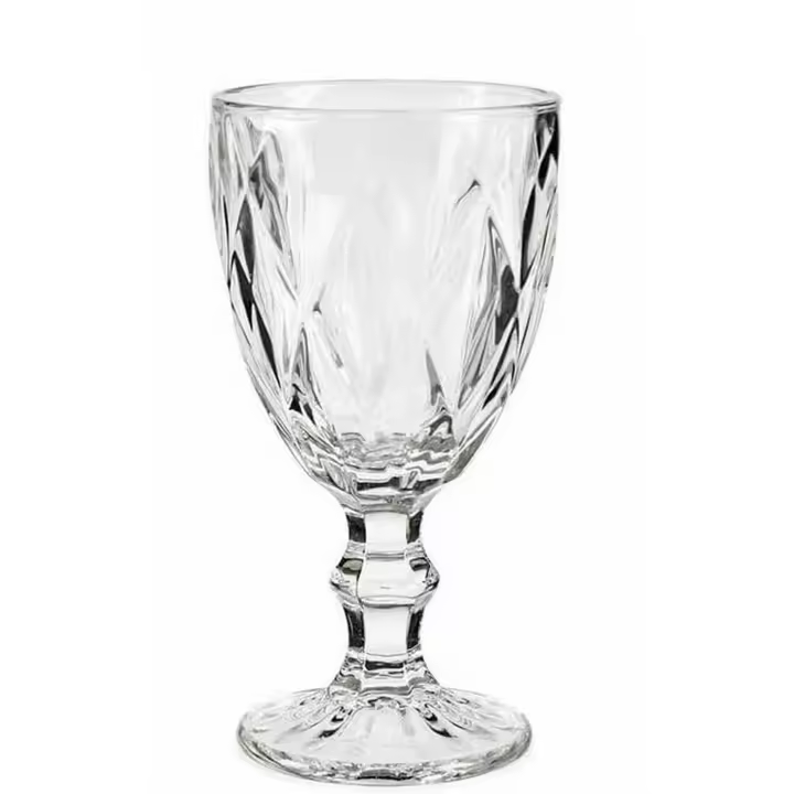 Arte Regal Set 6 Copas de Cristal Transparente Diamante 330 Ml - 1
