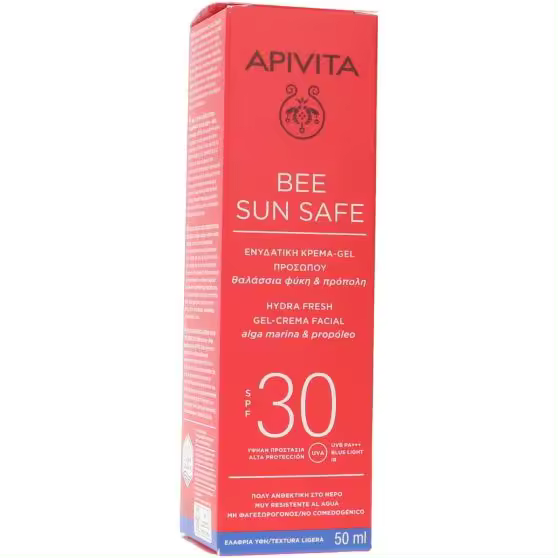Apivita Bee Sun Safe Gel-Cr SPF30 50ml - Protector Solar Facial UVA UVB IR LUZ AZUL - 1