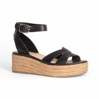 sandalias mujer negras con plataforma cuña de yute correa al tobillo con ajuste de hebilla cómodas y ligeras verano 2025  tendencia 2025 corina - details 0
