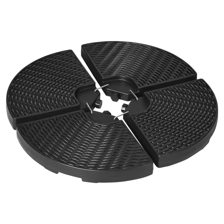 Outsunny Base para Sombrilla de 4 Piezas Soporte para Parasol Rellenable con Arena 68 kg o Agua 52 L para Jardín Patio Terraza Negro - 1