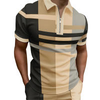 Camisa Polo Hombre Verano Manga Corta Color Suelto Cremallera 100% Poliéster Secado Rápido Ajustada Negocios Camisas De Cuello Alto - details 5