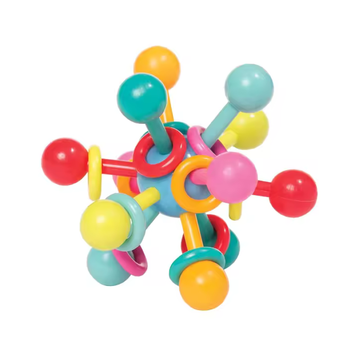 Juguetes para bebés con sonajero atómico y agarre de dientes de Manhattan Toys - 1