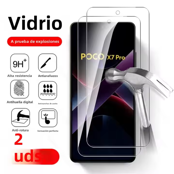 2Pcs Protector De Pantalla De Vidrio Para Xiaomi Poco X7 pro 5G 9H Protector De Pantalla Premium Para PocoX7Pro Poko Little X7Pro X 7 pro 7Pro - 1