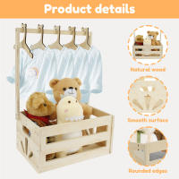 Cesta De Almacenamiento Para Bebé De Madera Con Manija Cesta De Regalo Multifuncional Para Niños Y Niñas Nuevos Padres Decoración De Baño Y Dormitorio - details 10