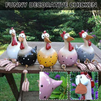 Decoración De Jardín De Resina En Forma De Pollo Divertido Estatua De Hen Y Gallina Para Casa Patio Jardín Decoraciones Rurales - details 9
