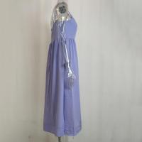 Vestido De Mujer Casual Sin Mangas Con Volante Y Cuello Redondo Elegante Y Suave Para Playa Y Vacaciones Vestido Largo De Hombros Descubiertos - details 10