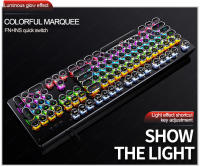 Teclado Mecánico Retro Punk Con Switch Azul Negro Marrón 104 Teclas USB RGB Backlit Para Juegos Y PC Laptop - details 5