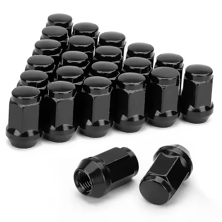 24 piezas 12x1,5 Lug Nut cerrado Bulge Acorn cono Lugnuts, para 2007-2022 Cruiser,2001-2007 Sequoia negro-F - 1