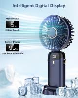 Mini VENTILADOR DE Mesa USB plegable portátil con 5 velocidades y Agua USB de 3000 mAh - details 1