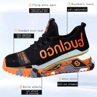 Calzado de trabajo para hombre Zapatillas de trabajo a la moda para hombre, zapatos de seguridad con punta de acero antigolpes, zapatos indestructibles antiperforación - details 1